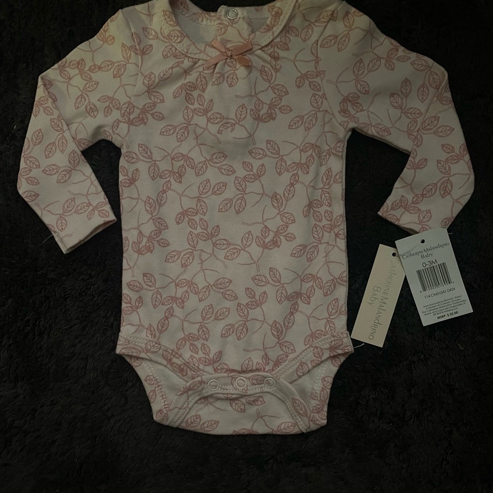 Pink Leaf Print One Piece